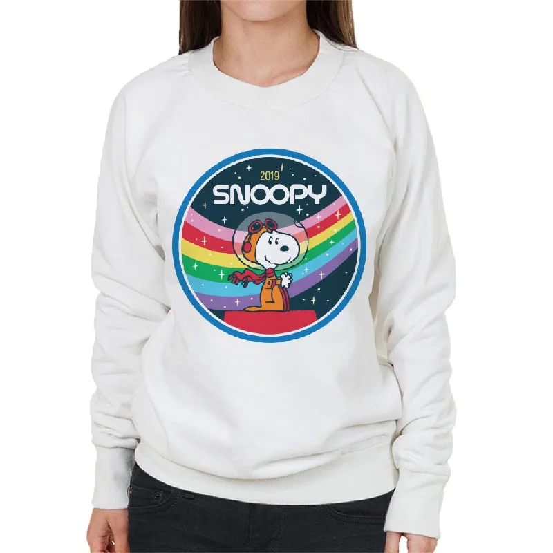 Peanuts Snoopy Starry Rainbow Moon Kennel Ship Women's Sweatshirt Hoodie with Relaxed Fit Easy Casual Peanuts Snoopy Starry Rainbow Moon Kennel Ship Women's Sweatshirt Hoodie with Relaxed Fit Easy Casual
