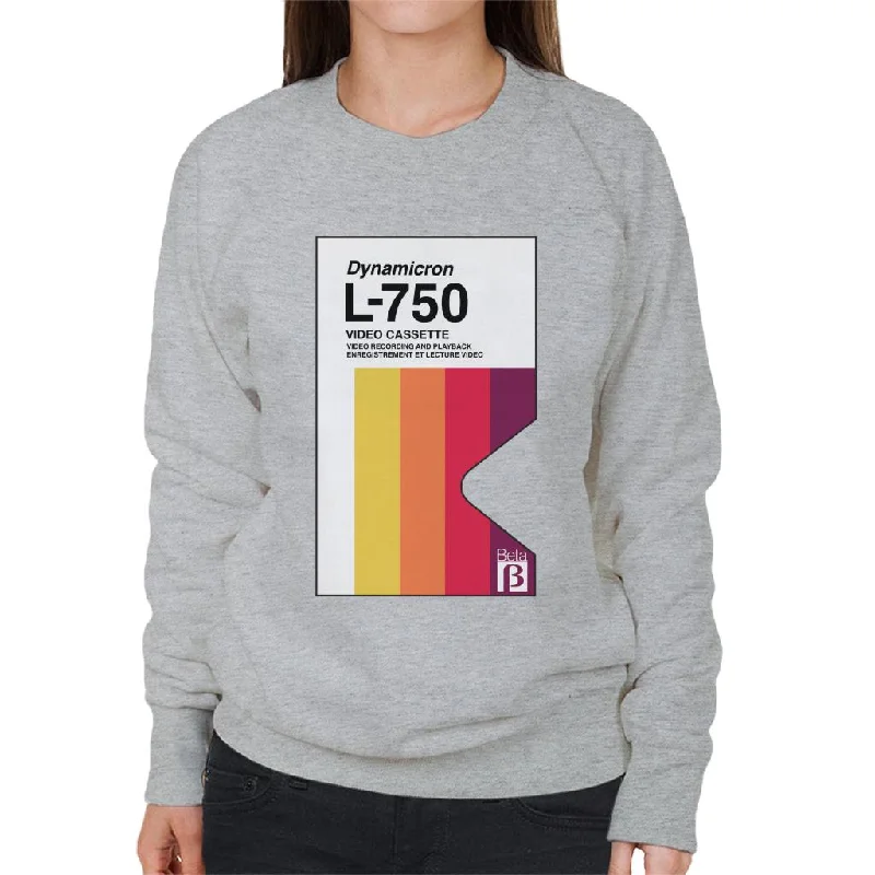 Betamax Dynamicron L 750 Video Cassette Women's Sweatshirt Hoodie with Reflective Safety Nightwear Betamax Dynamicron L 750 Video Cassette Women's Sweatshirt Hoodie with Reflective Safety Nightwear