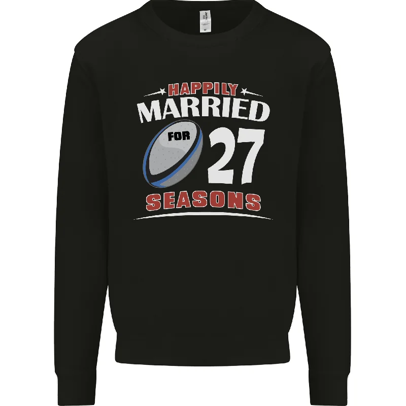 27 Year Wedding Anniversary 27th Rugby Mens Sweatshirt Jumper Hoodie with Sequins Glamorous Eye-catching 27 Year Wedding Anniversary 27th Rugby Mens Sweatshirt Jumper Hoodie with Sequins Glamorous Eye-catching