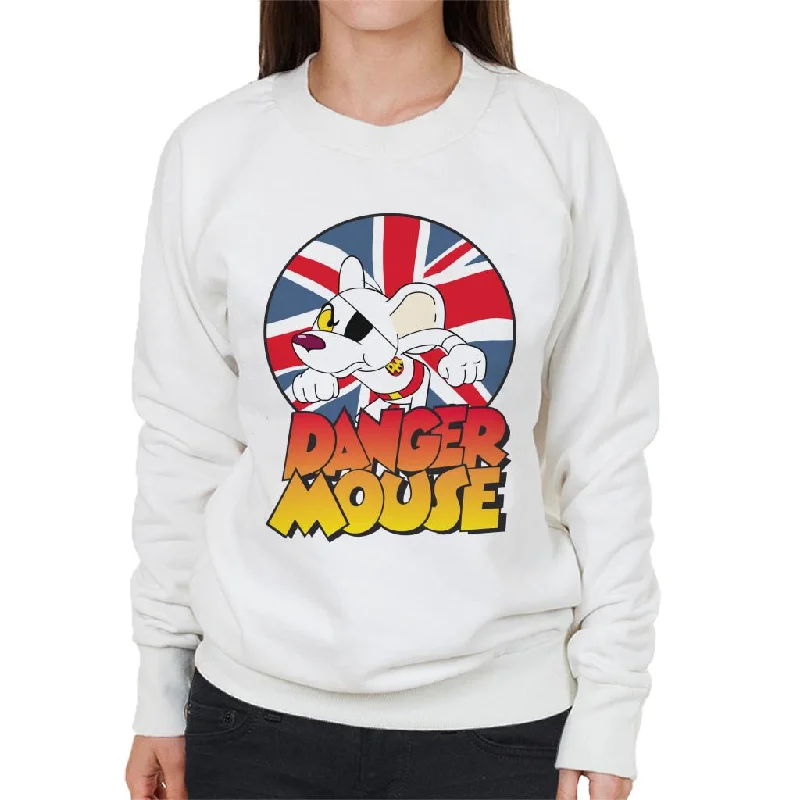 Danger Mouse Frowning Union Jack Women's Sweatshirt Hoodie with Oversized Fit Loose Comfortable Danger Mouse Frowning Union Jack Women's Sweatshirt Hoodie with Oversized Fit Loose Comfortable