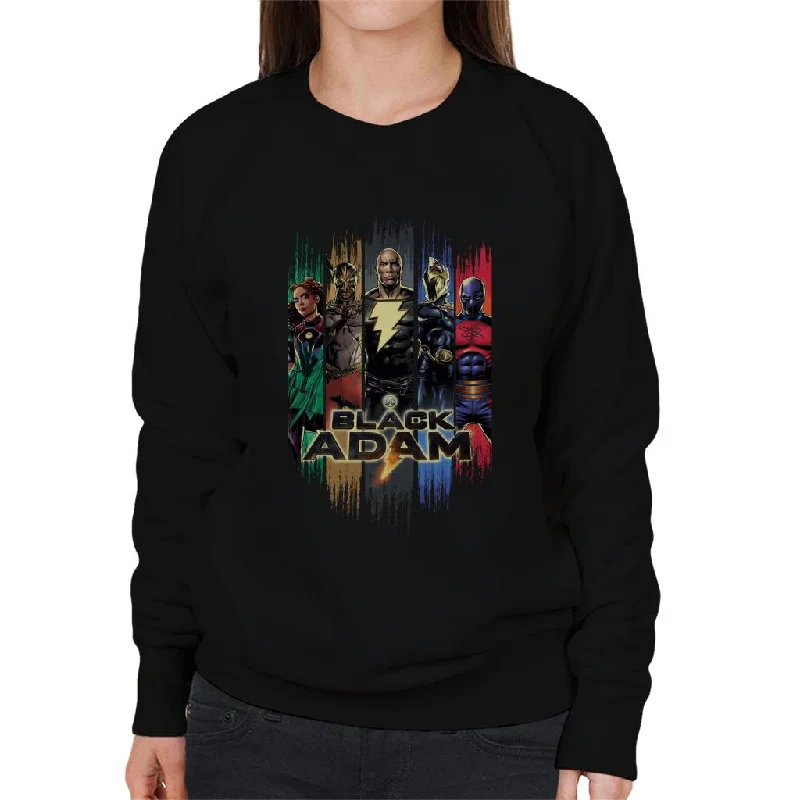 Black Adam And The Justice Society Of America Women's Sweatshirt Hoodie with Button Placket Classic Preppy Black Adam And The Justice Society Of America Women's Sweatshirt Hoodie with Button Placket Classic Preppy
