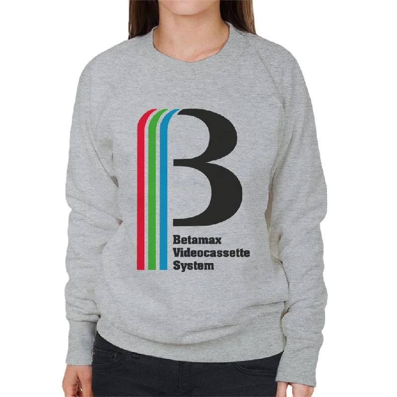Betamax Videocassette System Women's Sweatshirt Hoodie with Button Placket Classic Preppy Betamax Videocassette System Women's Sweatshirt Hoodie with Button Placket Classic Preppy