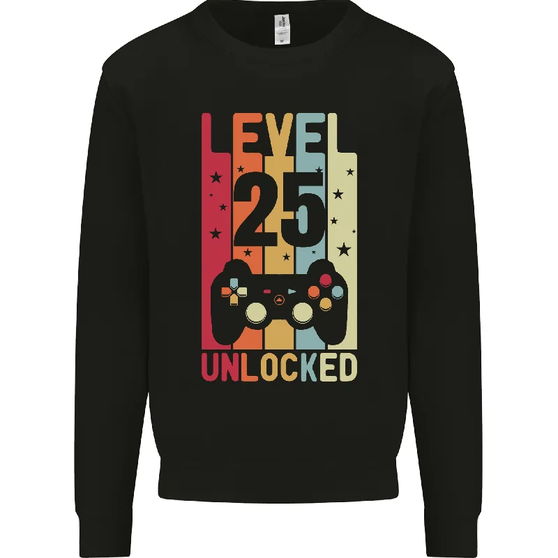 25th Birthday 25 Year Old Level Up Gaming Mens Sweatshirt Jumper Hoodie with Illustration Artistic Creative 25th Birthday 25 Year Old Level Up Gaming Mens Sweatshirt Jumper Hoodie with Illustration Artistic Creative