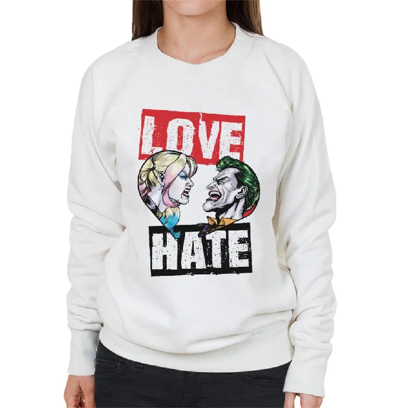 Batman Harley Quinn Vs The Joker Love Hate Women's Sweatshirt Hoodie with Hidden Zipper Minimalist Clean Batman Harley Quinn Vs The Joker Love Hate Women's Sweatshirt Hoodie with Hidden Zipper Minimalist Clean
