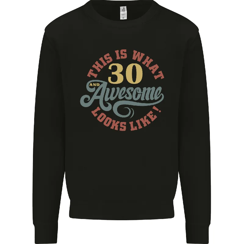 30th Birthday - 30 Year Old Men's Sweatshirt - Awesome Looks - Navy Blue Hoodie with Turtle Neck Cozy Winter 30th Birthday - 30 Year Old Men's Sweatshirt - Awesome Looks - Navy Blue Hoodie with Turtle Neck Cozy Winter