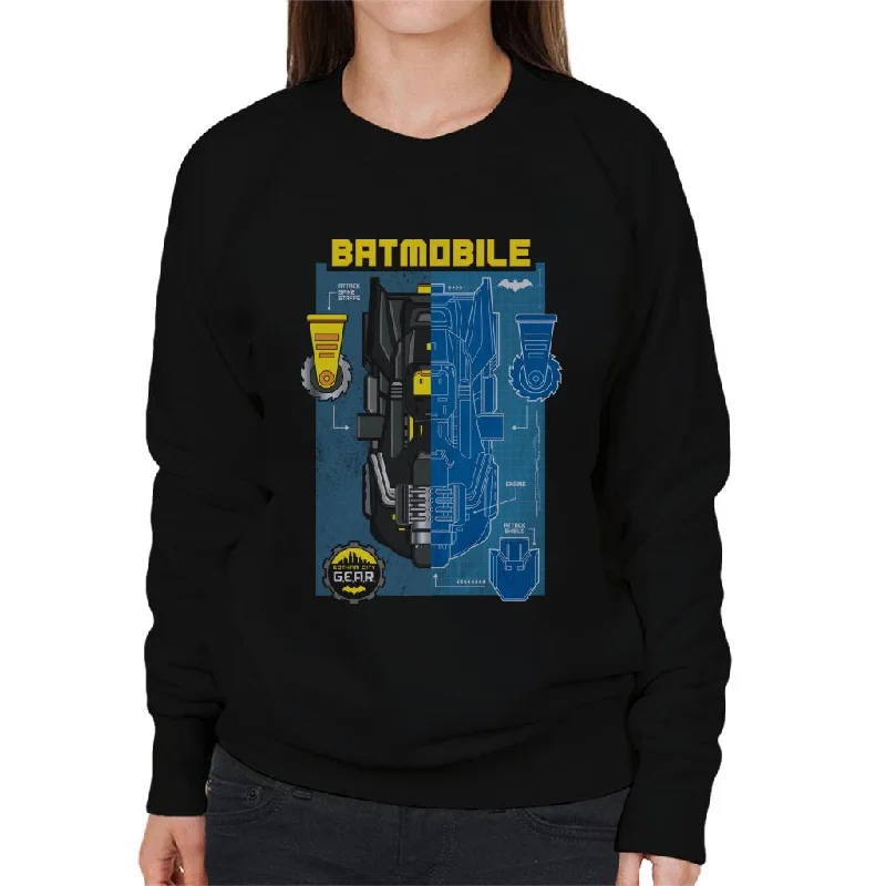 Batman Gotham City Gear Batmobile Blueprint Women's Sweatshirt Hoodie with Crew Neck Simple Timeless Batman Gotham City Gear Batmobile Blueprint Women's Sweatshirt Hoodie with Crew Neck Simple Timeless