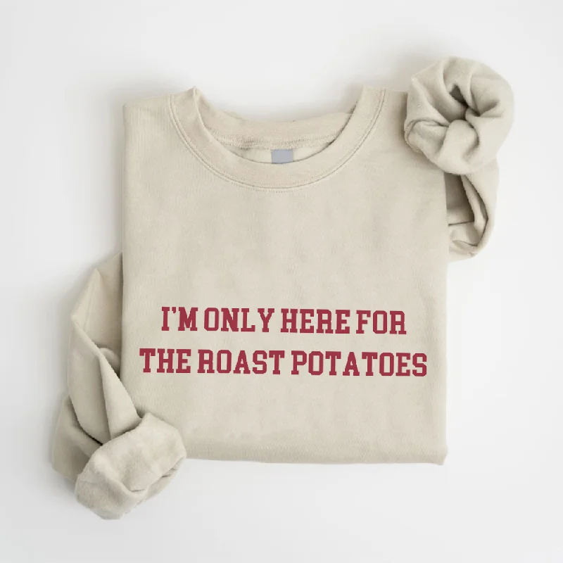 Here For The Roast Potatoes Christmas Sweatshirt Hoodie with Drawcord Adjustable Secure Here For The Roast Potatoes Christmas Sweatshirt Hoodie with Drawcord Adjustable Secure