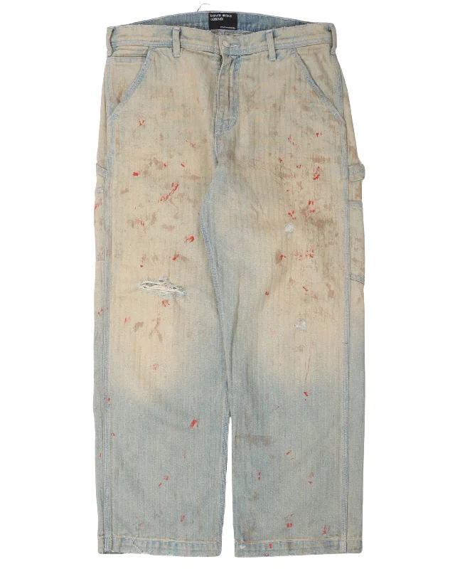 SS23 Blood-Stained Paint Pants Stretch Fit Pants