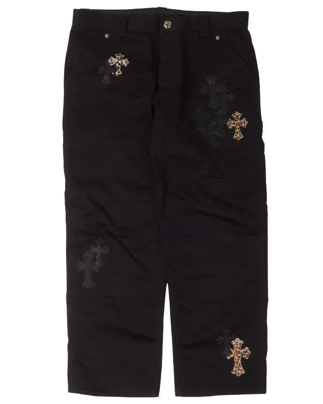 Cross Patch Chino Pants Comfortable Denim Leggings