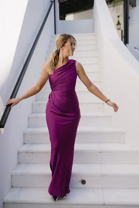 Delilah Maxi Dress - Berry Elegant Tiered Maxi Dress