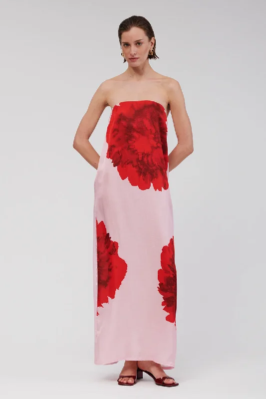Emilia Bustier Maxi Dress Elegant Pleated Maxi Dress