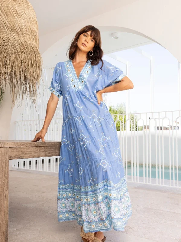 Heidi Blue Maxi Dress Classic Solid Maxi Dress