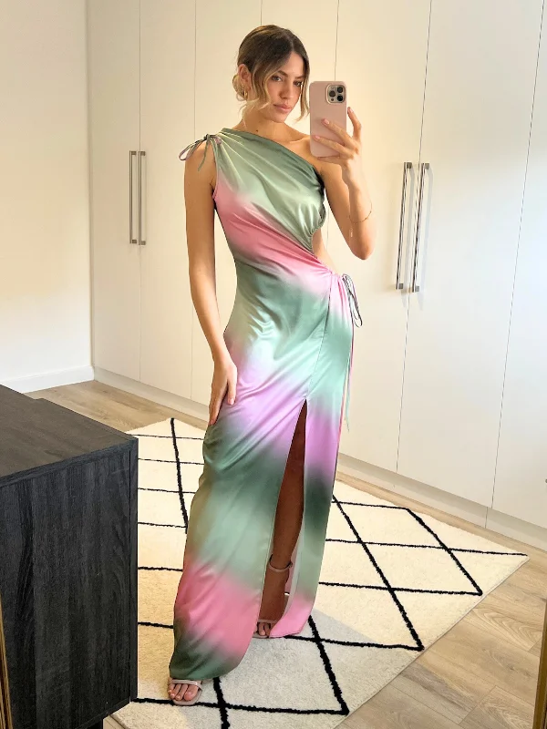 Jovie Cut Out Maxi Dress / Ombre Elegant Floral Maxi Dress