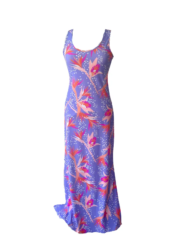 Maui Maxi Dress Tropical Birds of Paradise Stylish One-Shoulder Maxi Dress