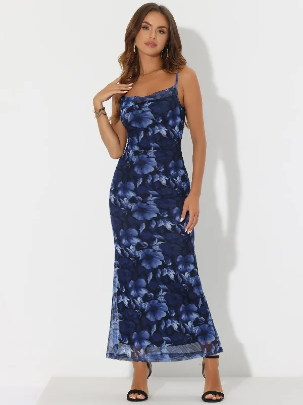 Spaghetti Strap Mesh Floral Sleeveless Bodycon Cocktail Maxi Dress Sundress Stylish One-Shoulder Maxi Dress Spaghetti Strap Mesh Floral Sleeveless Bodycon Cocktail Maxi Dress Sundress Stylish One-Shoulder Maxi Dress