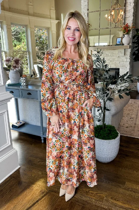 Painted Fruit & Floral Square Neck Pocketed Maxi Dress Trendy Button Front Maxi Dress Painted Fruit & Floral Square Neck Pocketed Maxi Dress Trendy Button Front Maxi Dress