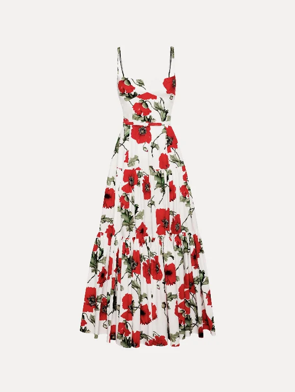 Poppy Cotton Poplin Tiered Maxi Dress Cozy Knit Maxi Dress