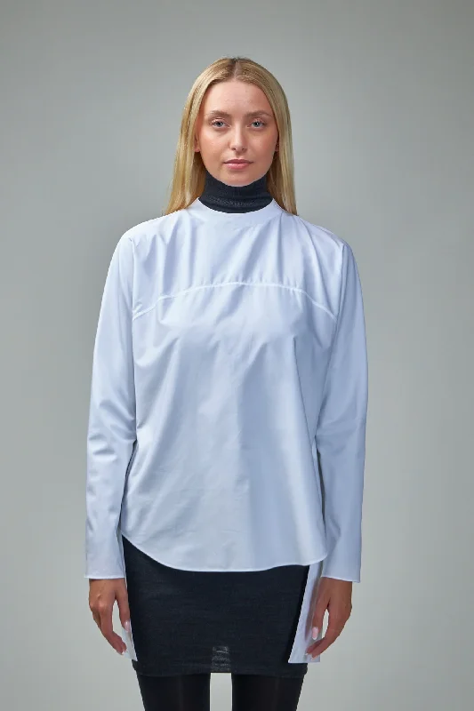 Highneck Shirt Poplin Print Jacquard Patchwork