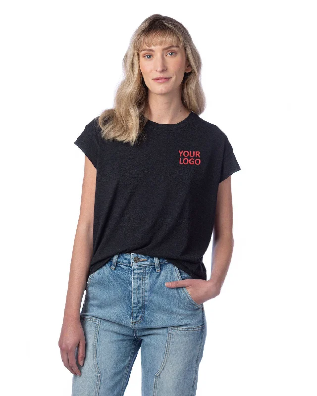 Alternative Ladies' Modal Tri-Blend Raw Edge Muscle T-Shirt, Black Notch Collar Peter Pan Collar Cowl Neck Alternative Ladies' Modal Tri-Blend Raw Edge Muscle T-Shirt, Black Notch Collar Peter Pan Collar Cowl Neck