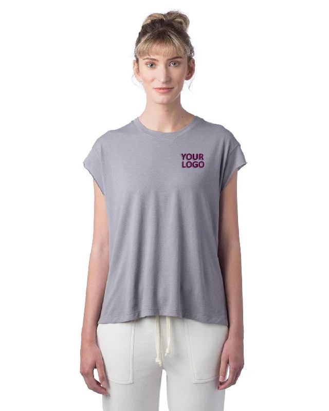 Alternative Ladies' Modal Tri-Blend Raw Edge Muscle T-Shirt, Nickel Graphic T-Shirt Round Neck Polyester Alternative Ladies' Modal Tri-Blend Raw Edge Muscle T-Shirt, Nickel Graphic T-Shirt Round Neck Polyester