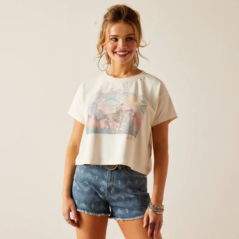 ARIAT Women's Rodeo Bound SS TShirt 10048639 Satin Fabric Silk Fabric Chiffon Fabric ARIAT Women's Rodeo Bound SS TShirt 10048639 Satin Fabric Silk Fabric Chiffon Fabric