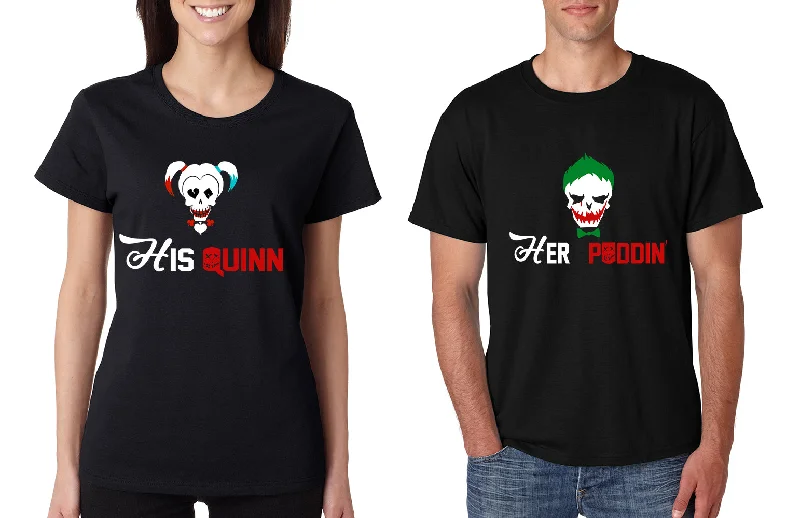 Couple T Shirt His Quinn Her Poddin Matching Outfits For Halloween Jersey Fabric Tulle Fabric Batik Fabric Couple T Shirt His Quinn Her Poddin Matching Outfits For Halloween Jersey Fabric Tulle Fabric Batik Fabric