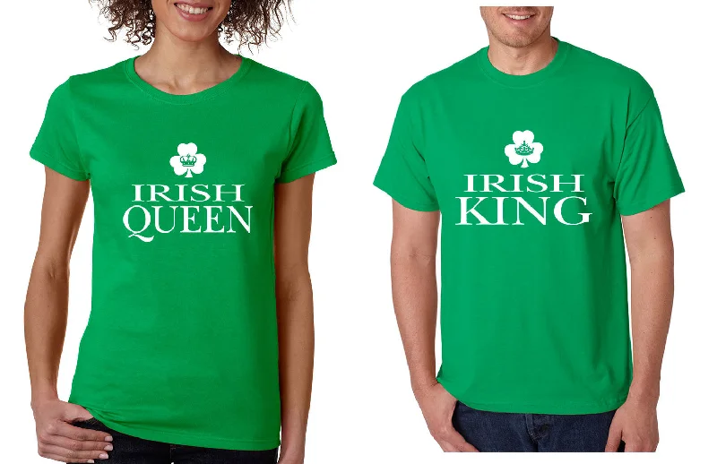 Couple T Shirt Irish Queen Irish King St Patrick's Party Shirt Set Chenille Blend Fleece Blend Nylon Blend Couple T Shirt Irish Queen Irish King St Patrick's Party Shirt Set Chenille Blend Fleece Blend Nylon Blend