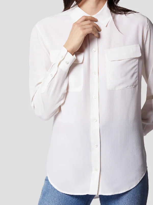 Equipment Signature Silk Shirt - BRIGHT WHITE Jersey Fabric Tulle Fabric Batik Fabric Equipment Signature Silk Shirt - BRIGHT WHITE Jersey Fabric Tulle Fabric Batik Fabric