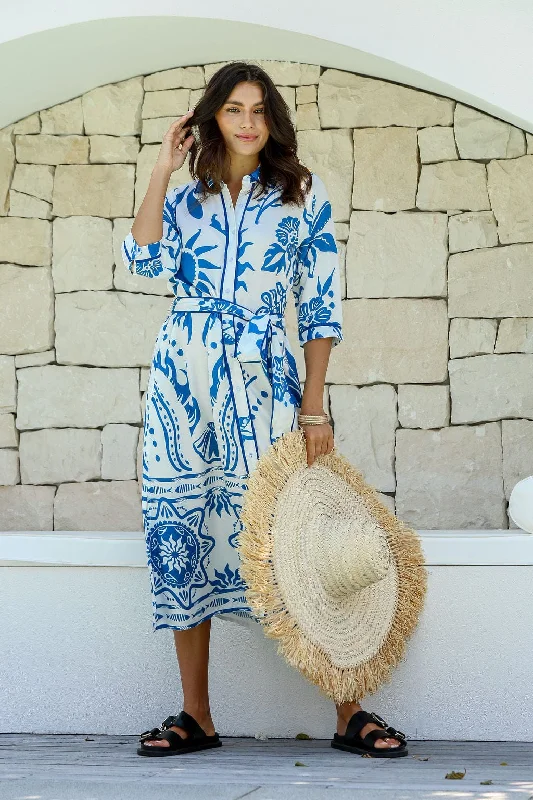 Hamilton Shirt Midi Dress - Blue - PREORDER Denim Fabric Leather Fabric Suede Fabric Hamilton Shirt Midi Dress - Blue - PREORDER Denim Fabric Leather Fabric Suede Fabric