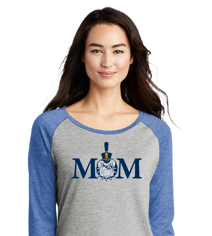 The Citadel, Mom & Spike Ladies Long Sleeve Tri-Blend Wicking Scoop Neck Raglan Tee Shirt Silk Blend Satin Velvet The Citadel, Mom & Spike Ladies Long Sleeve Tri-Blend Wicking Scoop Neck Raglan Tee Shirt Silk Blend Satin Velvet