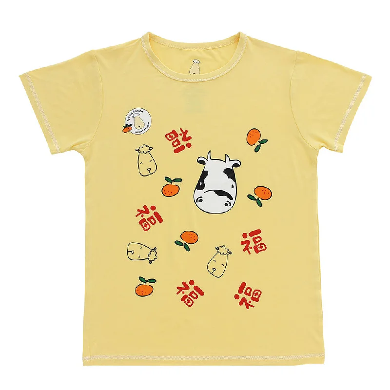 SPECIAL EDITION - Unisex Short Sleeve T-Shirt Moo Moo New Year Yellow Plaid T-Shirt Polka Dot Checkered SPECIAL EDITION - Unisex Short Sleeve T-Shirt Moo Moo New Year Yellow Plaid T-Shirt Polka Dot Checkered