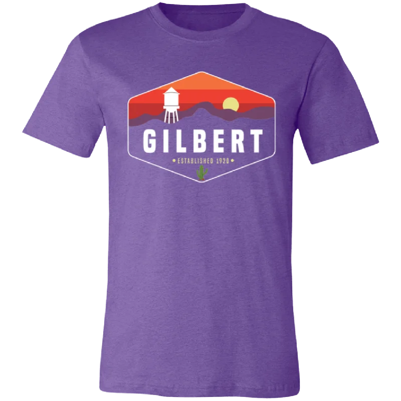 Unisex Crew Neck Shirt | Gilbert Sunset | Team Purple Houndstooth Herringbone Solid
