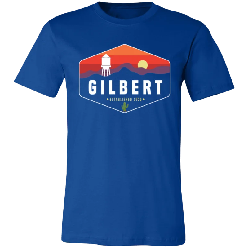 Unisex Crew Neck Shirt | Gilbert Sunset | True Royal Blue Satin Fabric Silk Fabric Chiffon Fabric Unisex Crew Neck Shirt | Gilbert Sunset | True Royal Blue Satin Fabric Silk Fabric Chiffon Fabric
