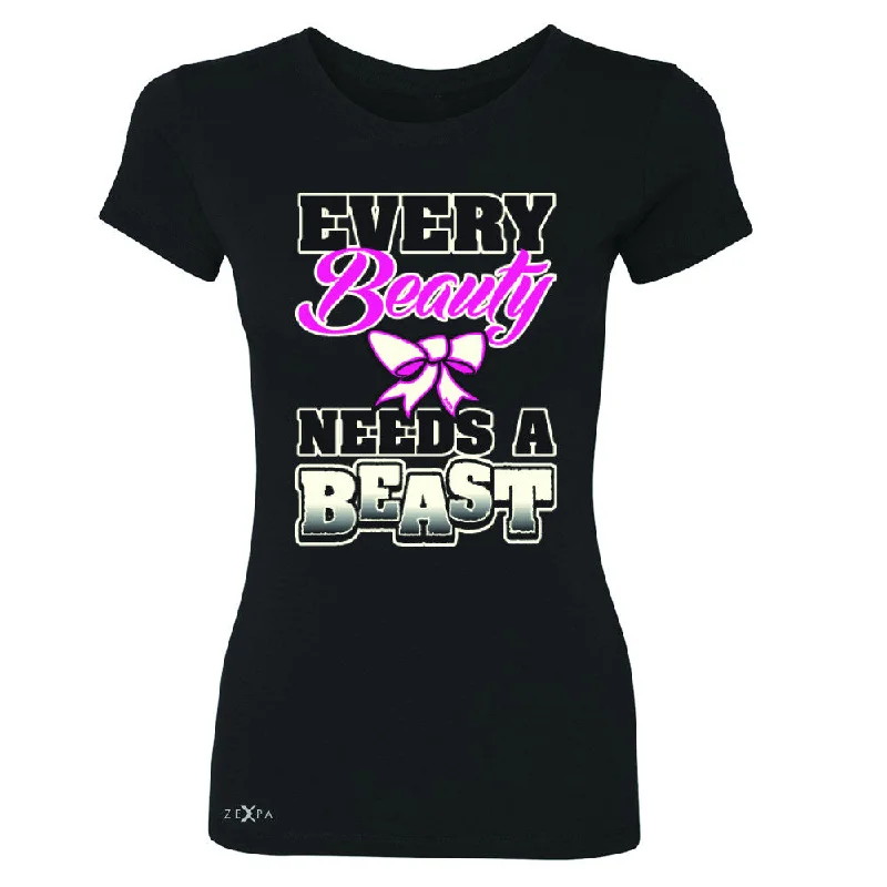 Zexpa Apparel™ Every Beauty Needs A Beast Valentines Day Women's T-shirt Couple Tee Boxy Fit Fitted Loose Zexpa Apparel™ Every Beauty Needs A Beast Valentines Day Women's T-shirt Couple Tee Boxy Fit Fitted Loose
