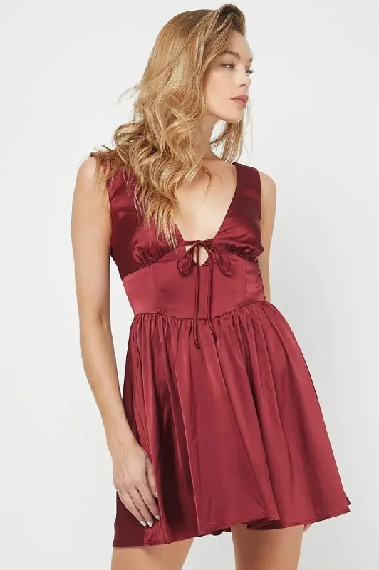 Livy Satin Mini Dress Stylish Plaid Mini Dress