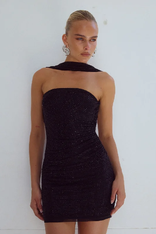 MADELI MINI DRESS - BLACK Comfortable Casual Mini Dress