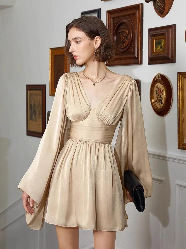 Maelle Lantern Sleeves Mini Dress Fashionable Summer Mini Dress