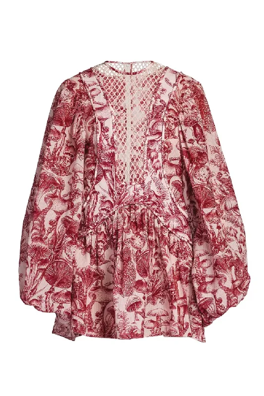 Stella McCartney Fungi Forest Print Mini Dress - Light Apricot Fashionable Lace Mini Dress Stella McCartney Fungi Forest Print Mini Dress - Light Apricot Fashionable Lace Mini Dress