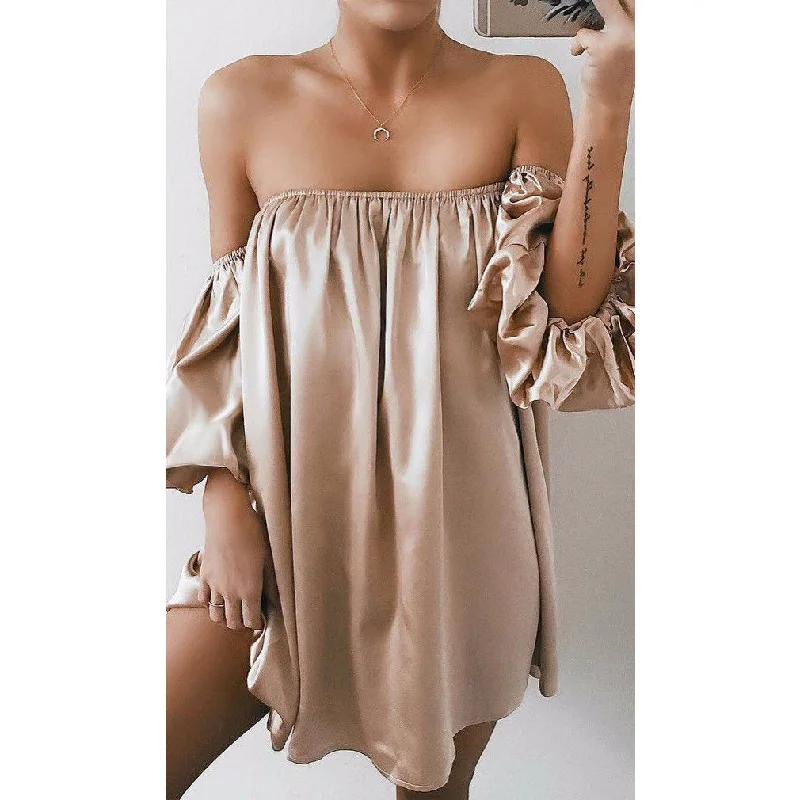Summer Dress Women Sexy Strapless Off Shoulder Loose Casual Elegant Evening Party Holiday Mini Dress Sundress Fashion Clothing Trendy Camisole Mini Dress Summer Dress Women Sexy Strapless Off Shoulder Loose Casual Elegant Evening Party Holiday Mini Dress Sundress Fashion Clothing Trendy Camisole Mini Dress