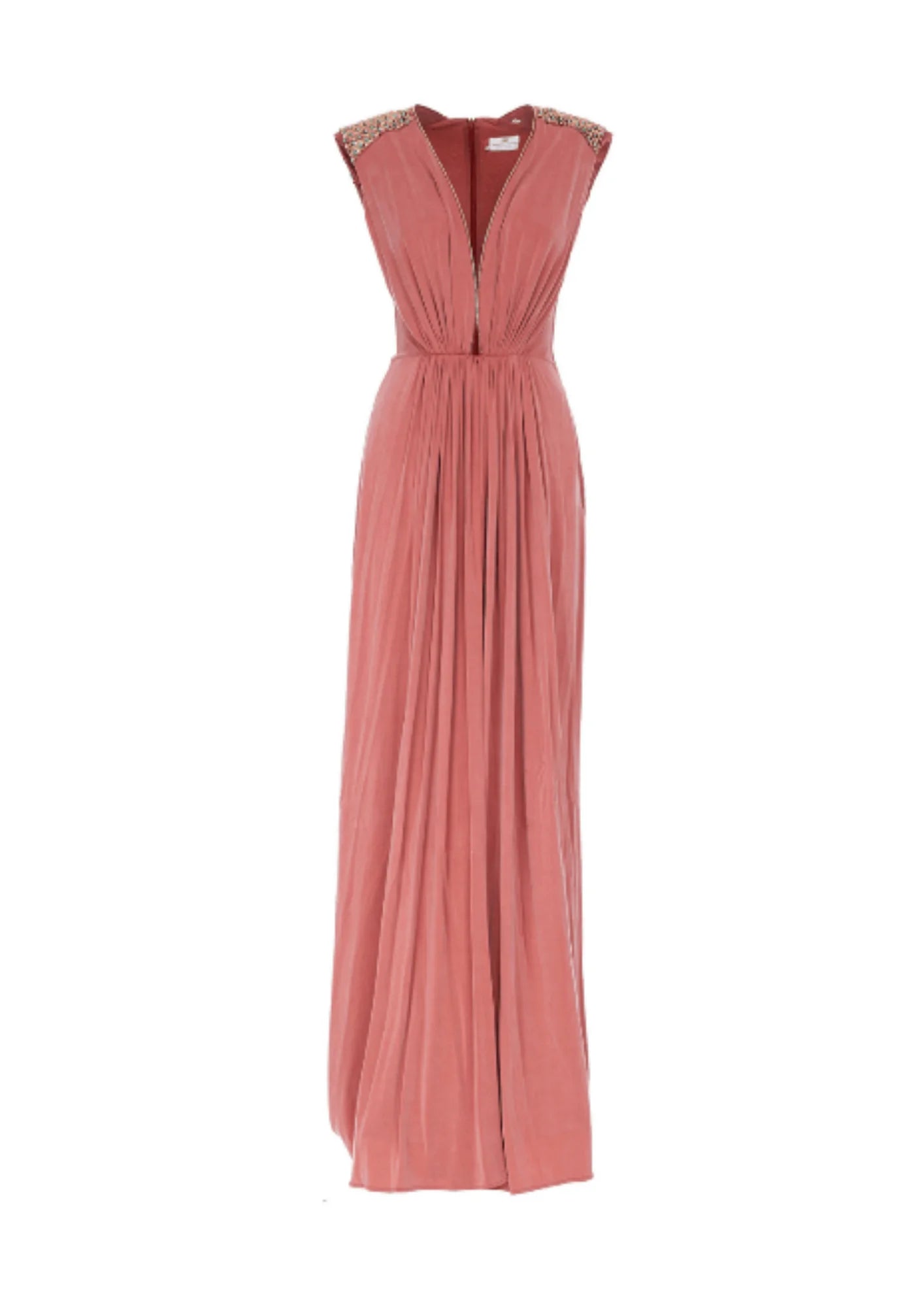 LONG DRESS WITH DEEP V-NECK