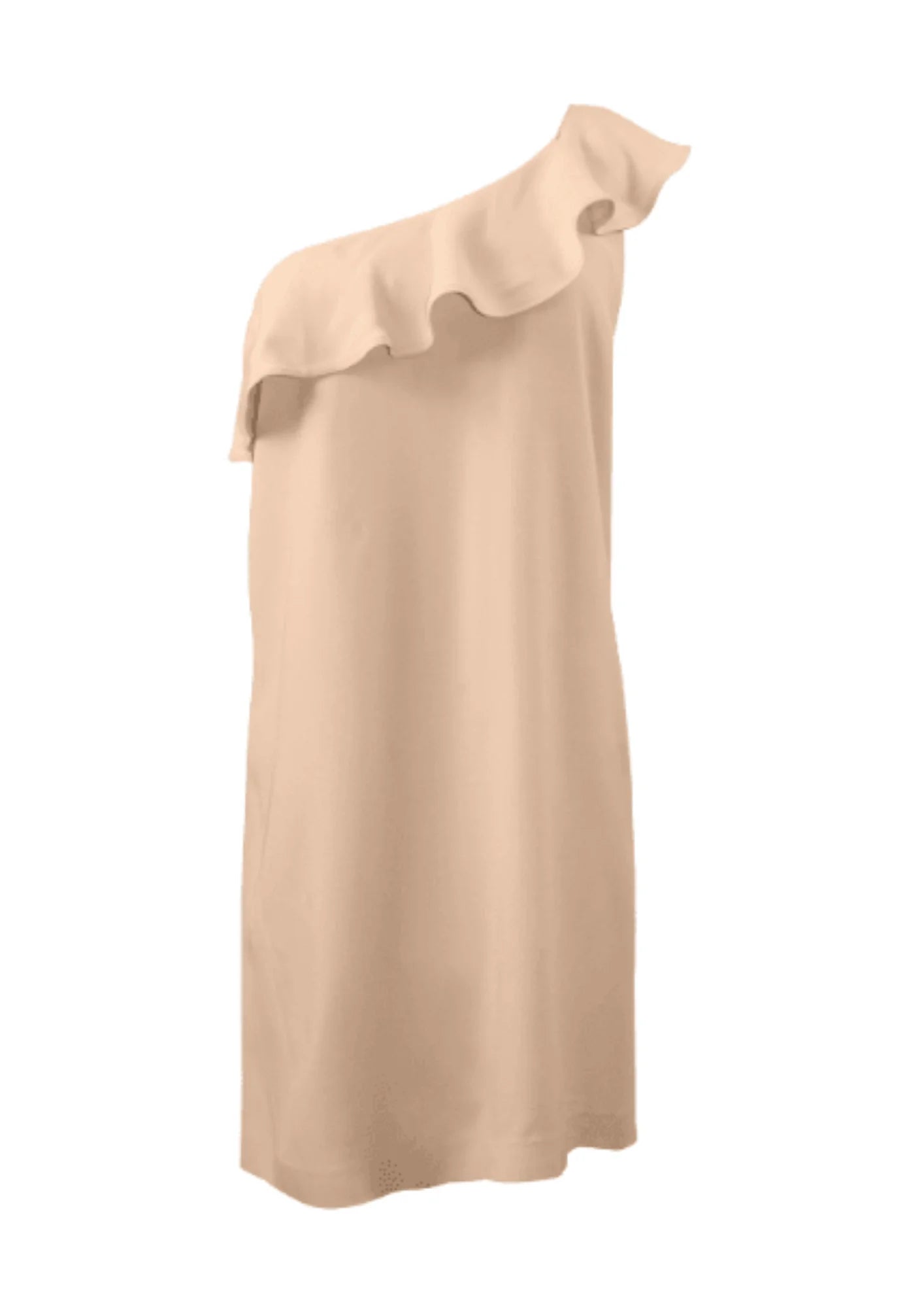 BEIGE ASYMMETRIC DRESS