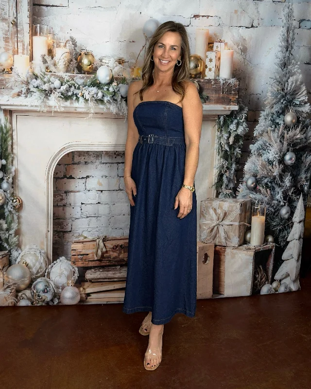Bury Me In Dixie Denim Strapless Dress