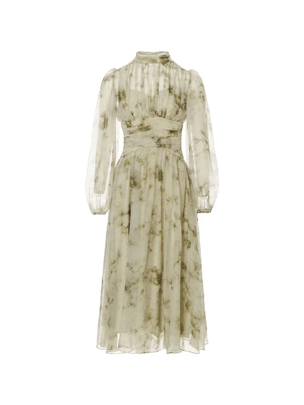 Cappuccino shirring long dress