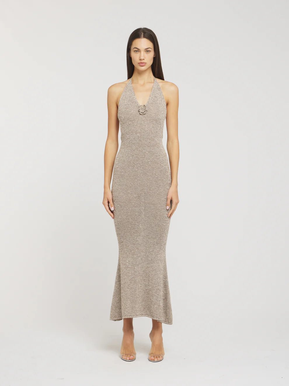 Daphne Dress in Hazelnut sequin