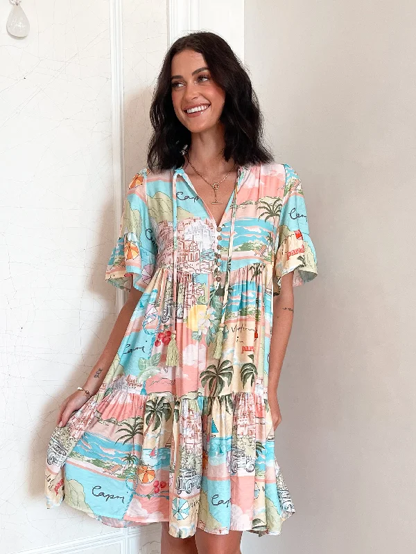 Deserae Dress - Multi Print