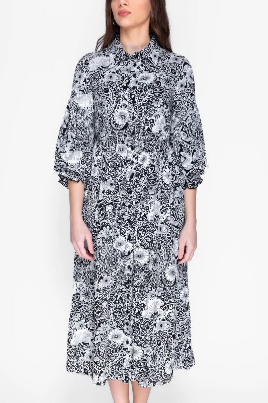 GABRIELLA DRESS (BLACK PATTERN)