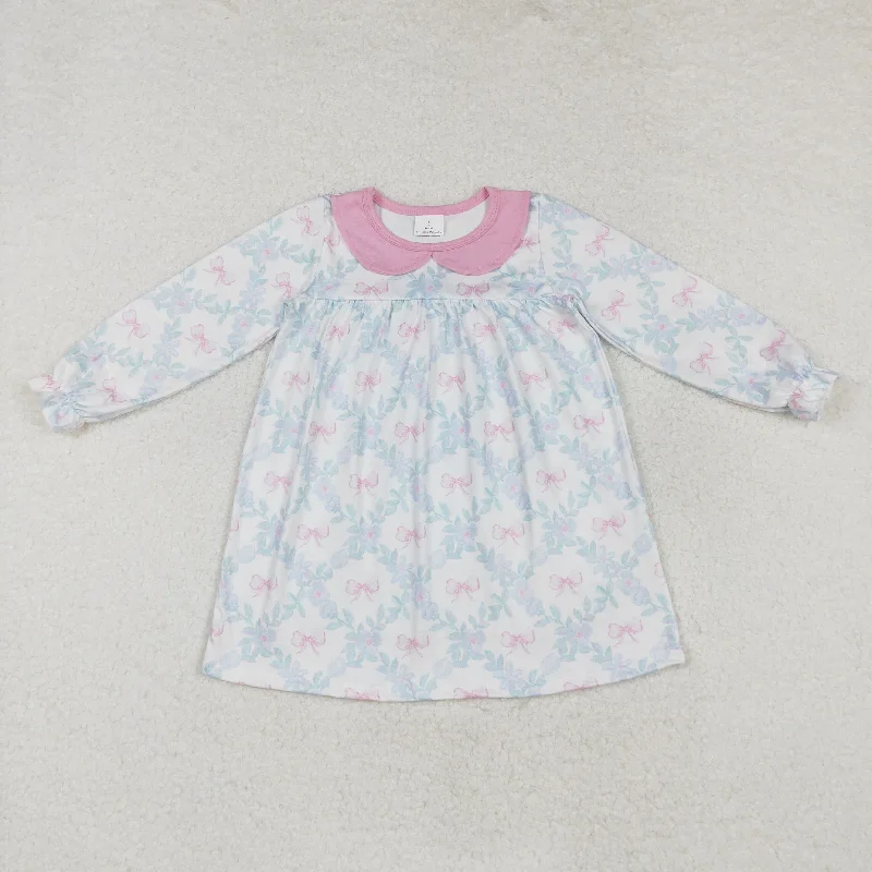 GLD0854   toddler girl clothes bows girl winter dress