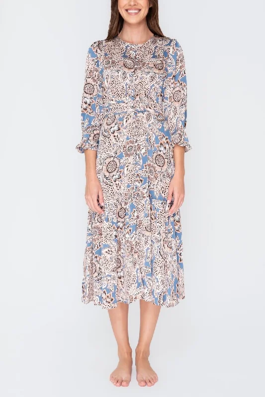 GWENYTH DRESS (Blue/Patchwork)
