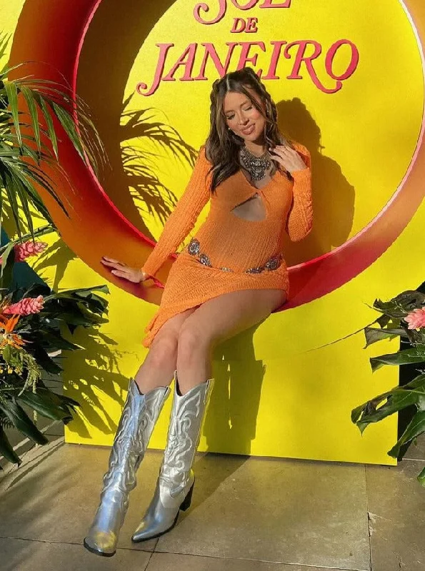 Janessa Mesh Dress (Orange)