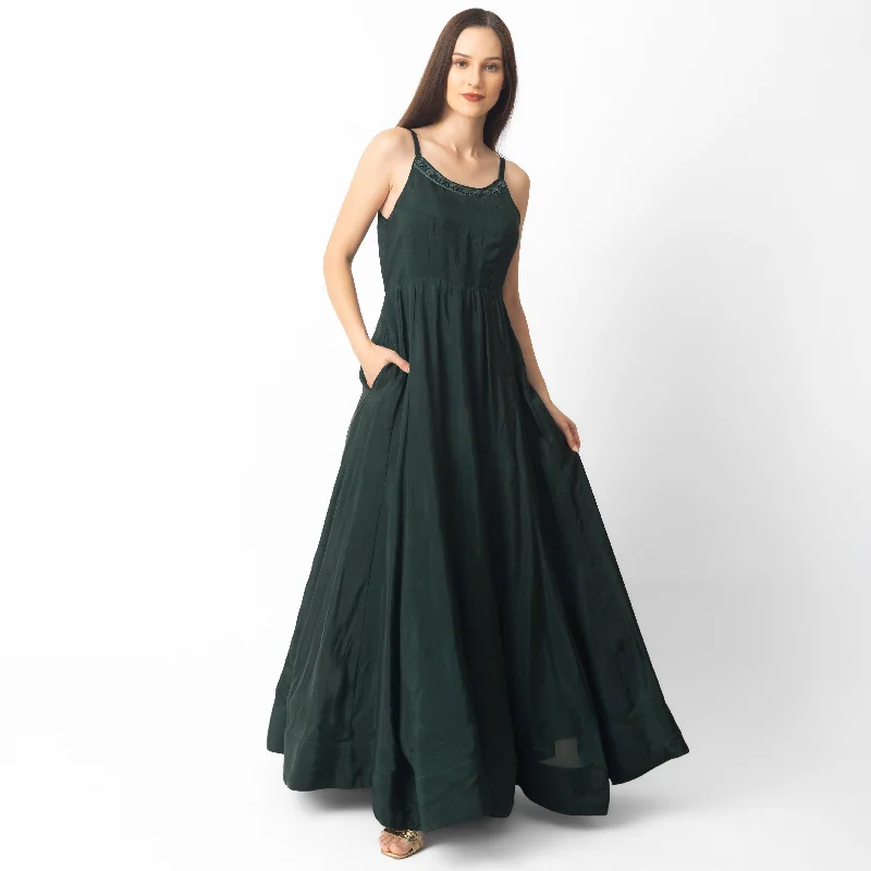 Mirena Green A-Line Dress